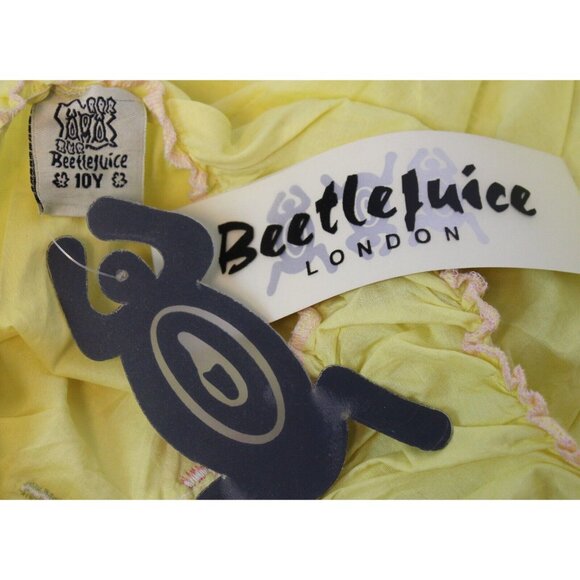 Beetlejuice London Yellow Tank Top Girls sz 10 Summer Flower Ruffle Ribbon Light - Picture 8 of 8